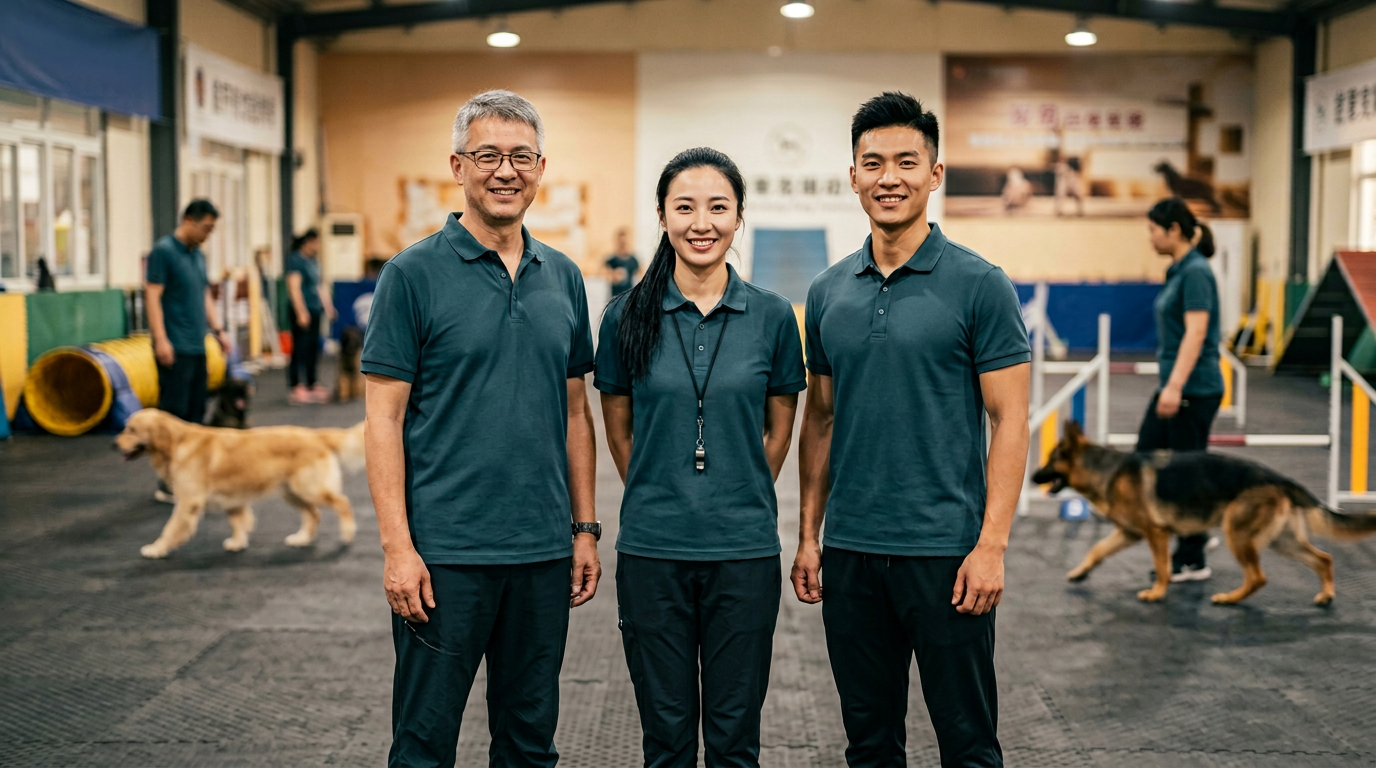 专业训犬团队：训练场地与教员协作